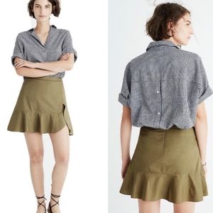 Madewell Olive Ruffle Skirt